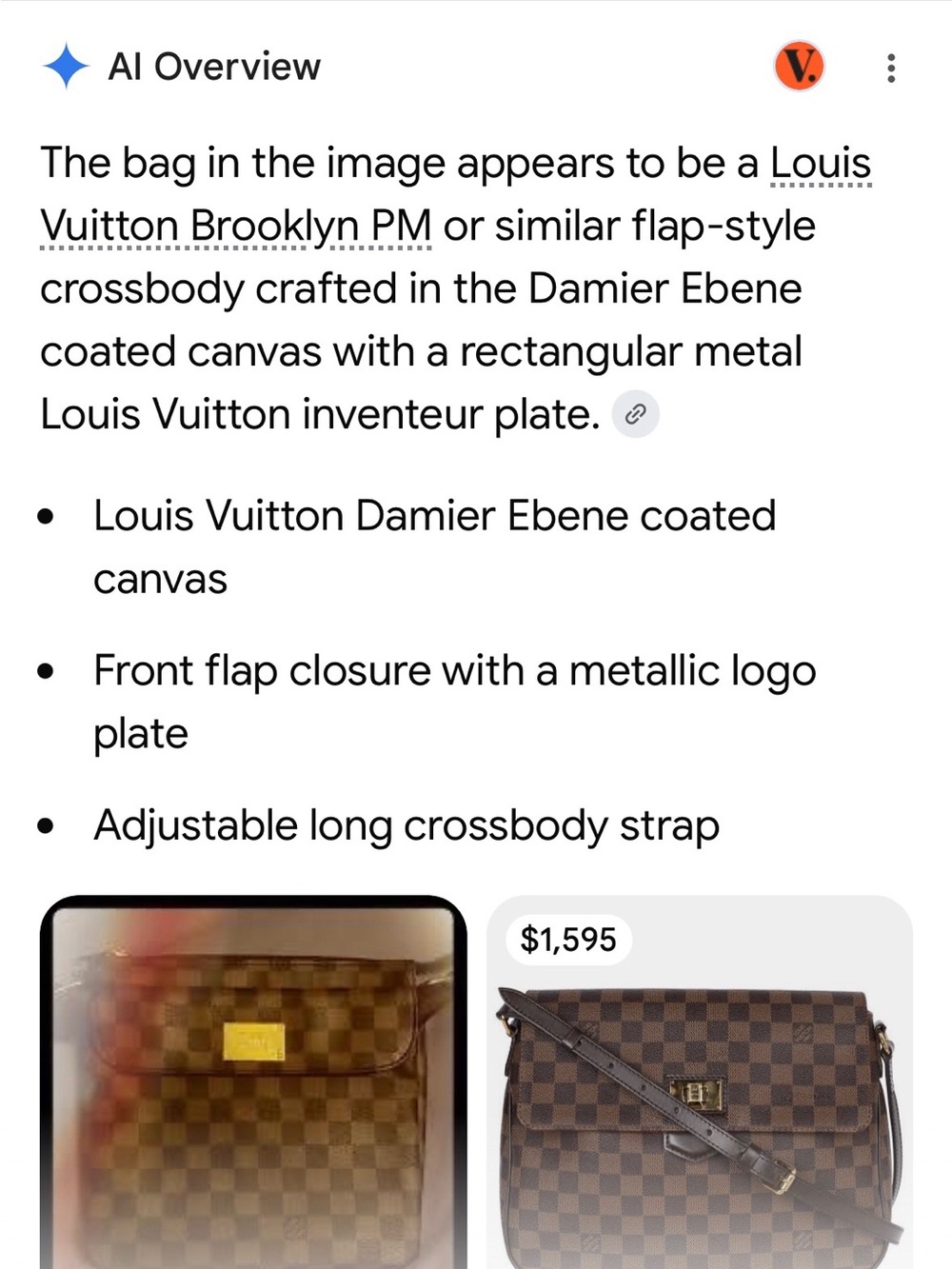 Louis Vuitton Brown Damier Ebene Crossbody with Black Strap and Gold Plaque-Asis - Picture 13 of 16